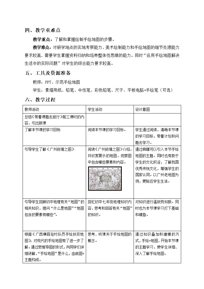 第三单元第4课时绘制手绘地图教案 高二综合实践活动（表格式）.doc第2页