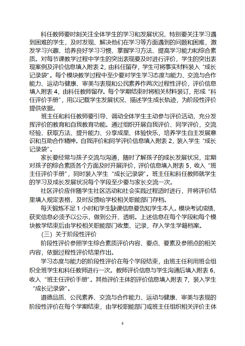 黑龙江省普通高中学生综合素质评价方案2第6页