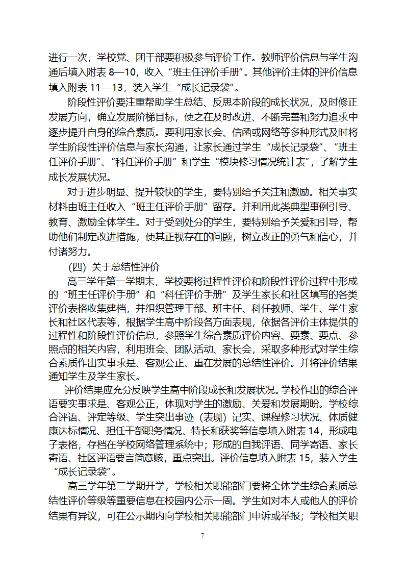 黑龙江省普通高中学生综合素质评价方案2第7页