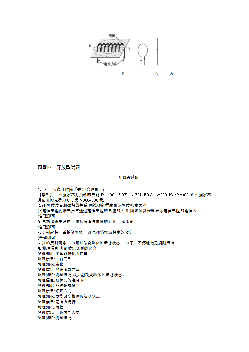 2021年中考物理题型过关   题型四开放型试题（含解析）.doc第6页