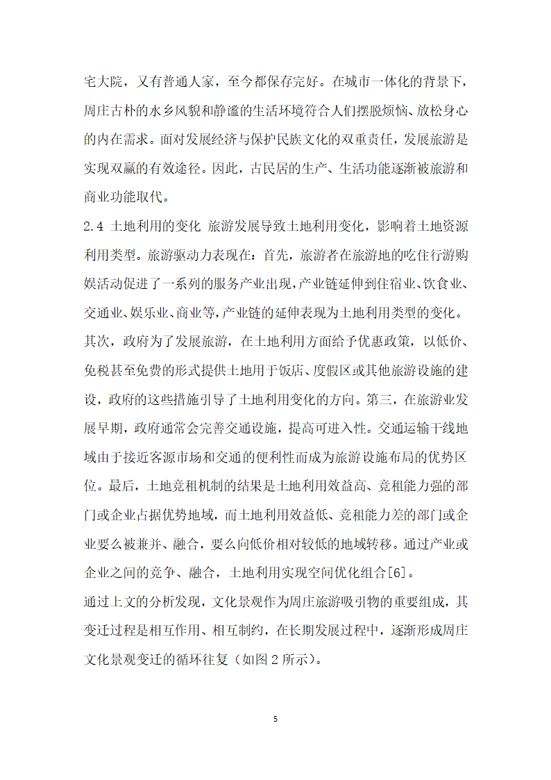 基于发生学视角下的旅游驱动力对周庄古镇物质文化景观变迁机制研究.docx第5页