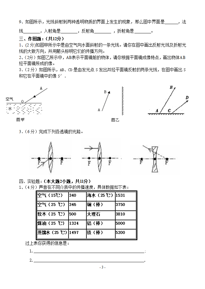 2008－2009学年第一学期初二期中考试物理试卷.doc第3页