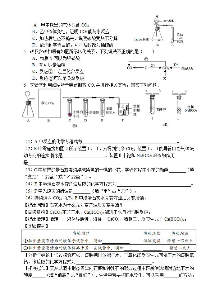 2021年中考化学三轮复习学案   二氧化碳.doc第4页