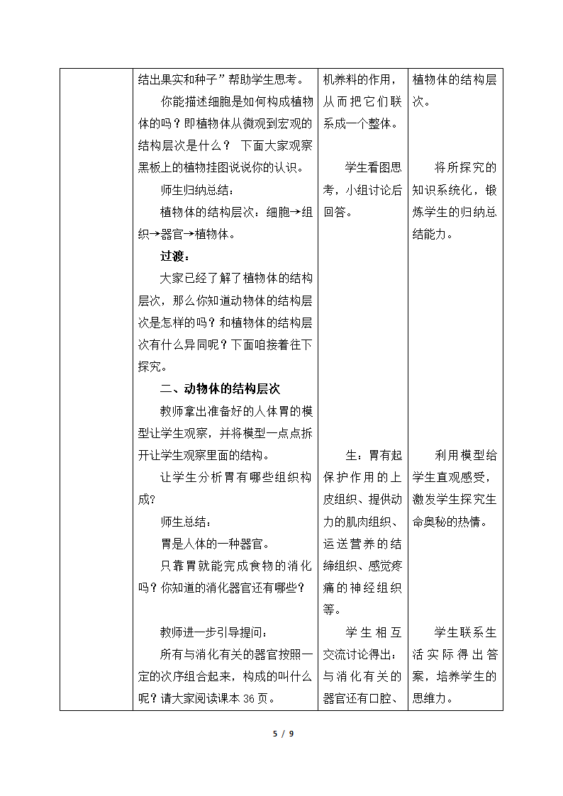 《多细胞生物体的结构层次》教案.doc第5页