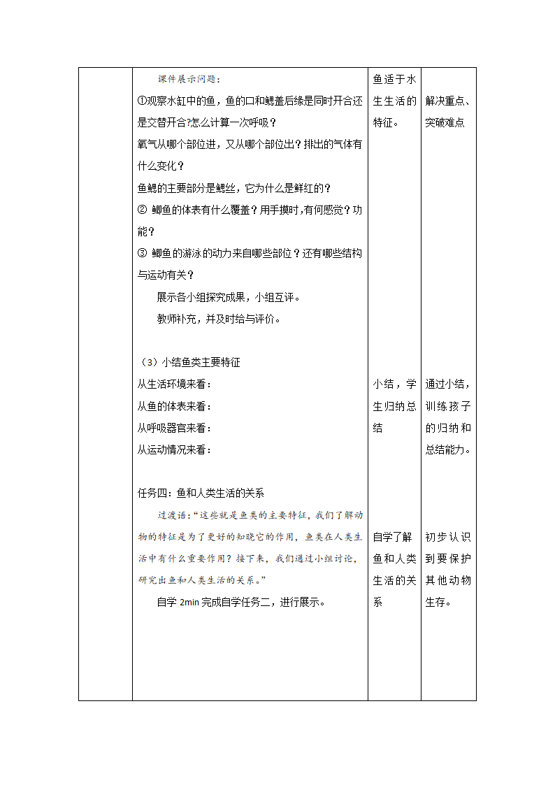 人教版八年级生物上册5.1.4 鱼 教学设计.doc第4页