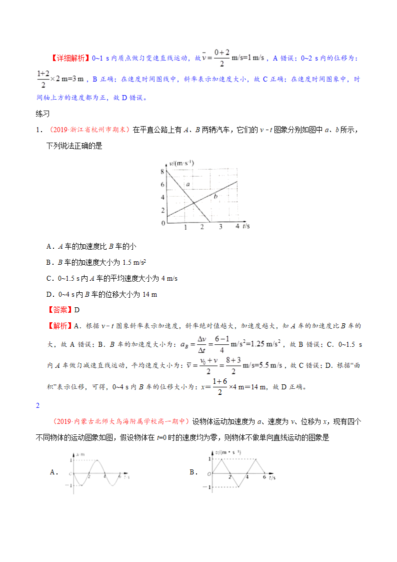 高中物理教科版必修一学案    运动图象 Word版含解析.doc第5页