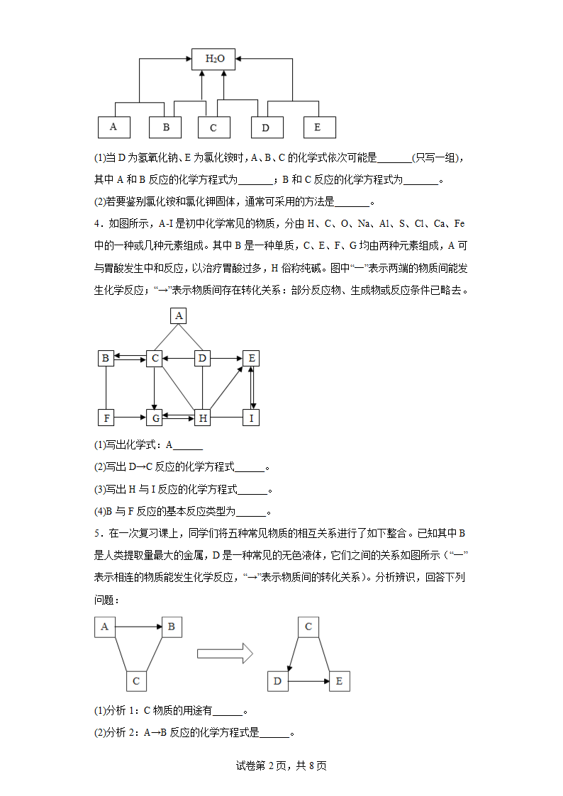 2023年中考化学专题训练：推断题(含答案).doc第2页