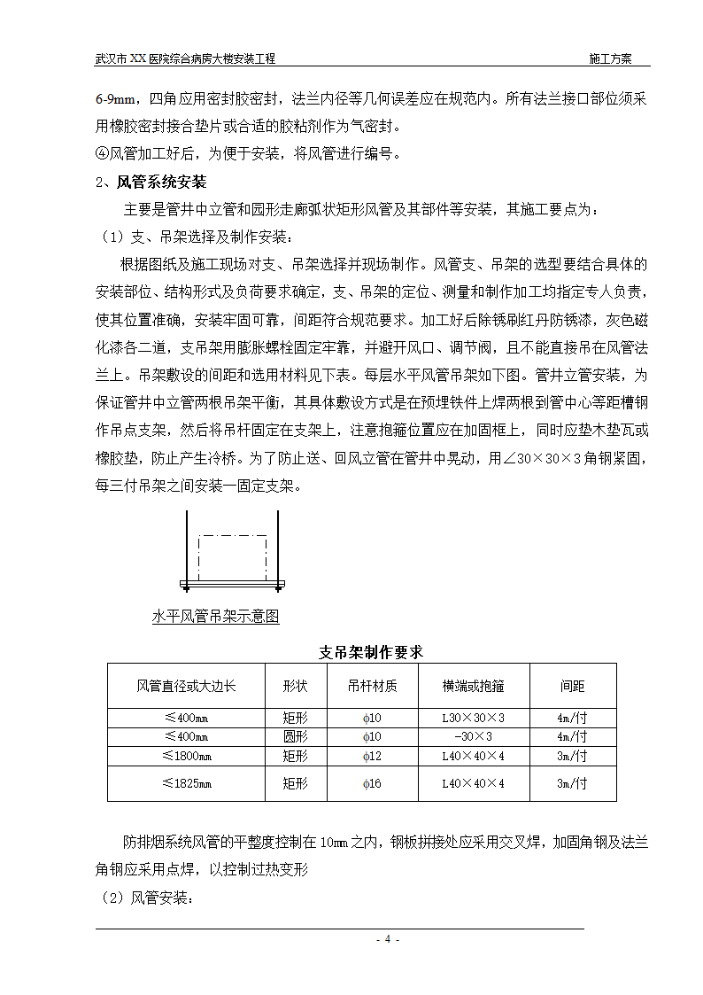 武汉某医院综合病房楼通风防排烟施工方案.doc第4页