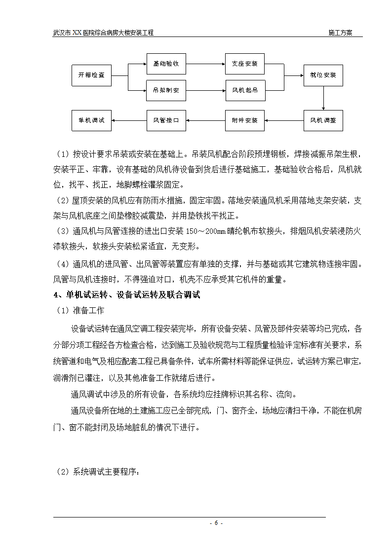 武汉某医院综合病房楼通风防排烟施工方案.doc第6页