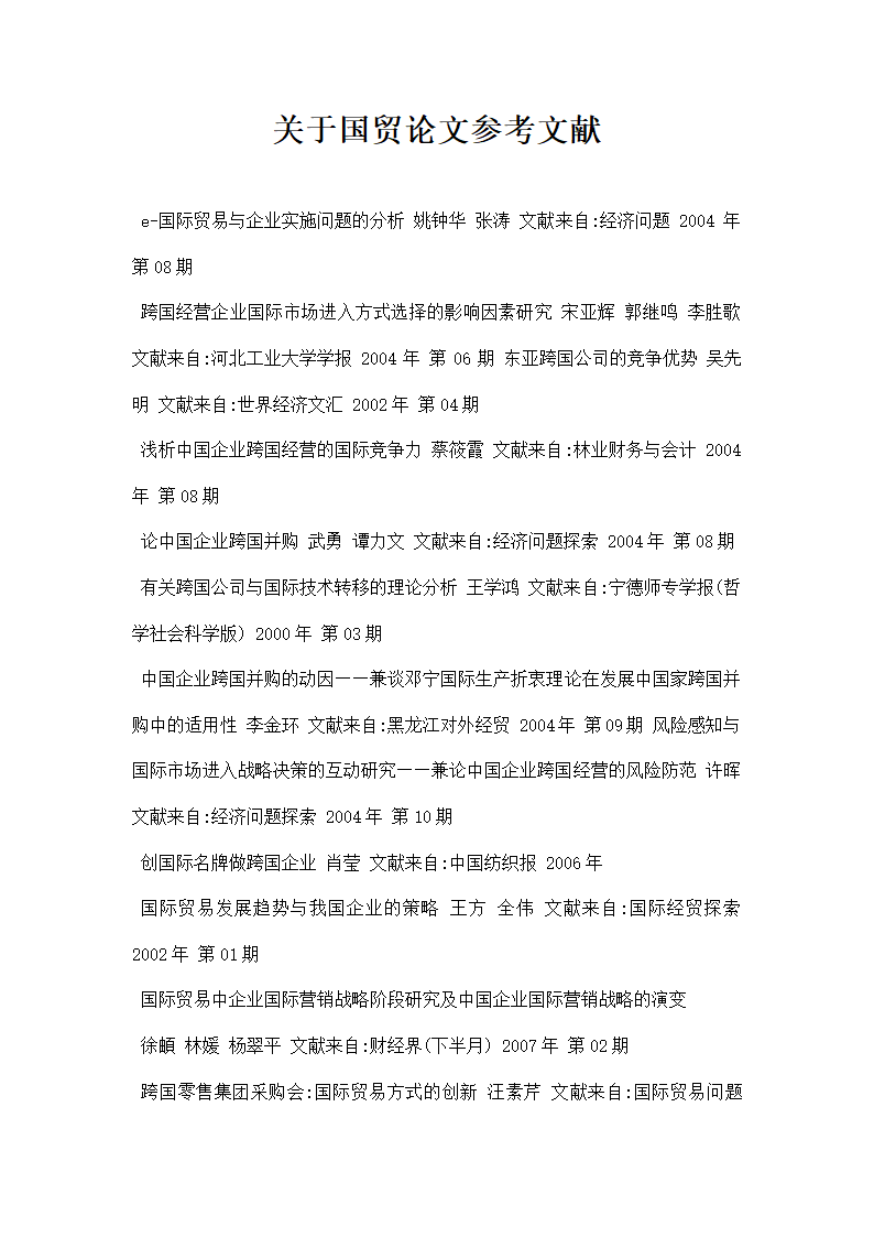 关于国贸论文参考文献.docx