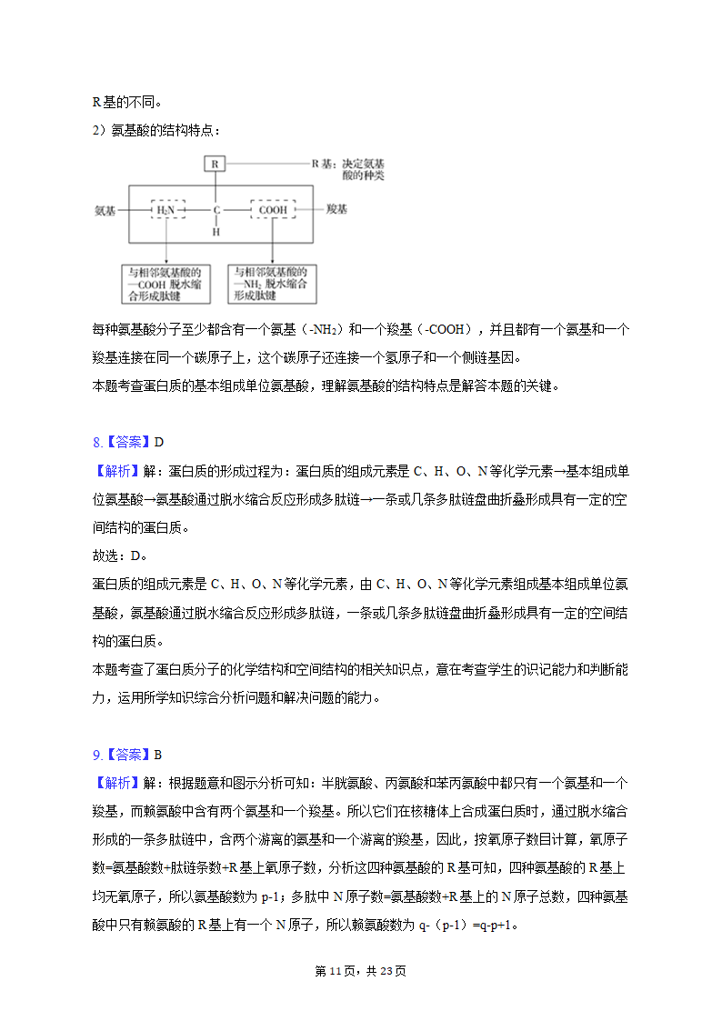 2022-2023学年安徽省芜湖市高一（上）期中生物试卷（含解析）.doc第11页