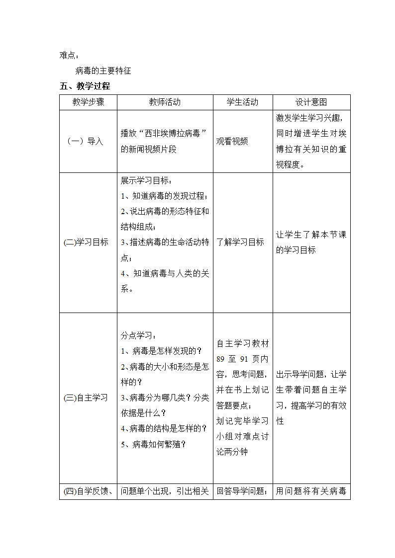 人教版生物八年级上册5.5《病毒》教学设计.doc第2页