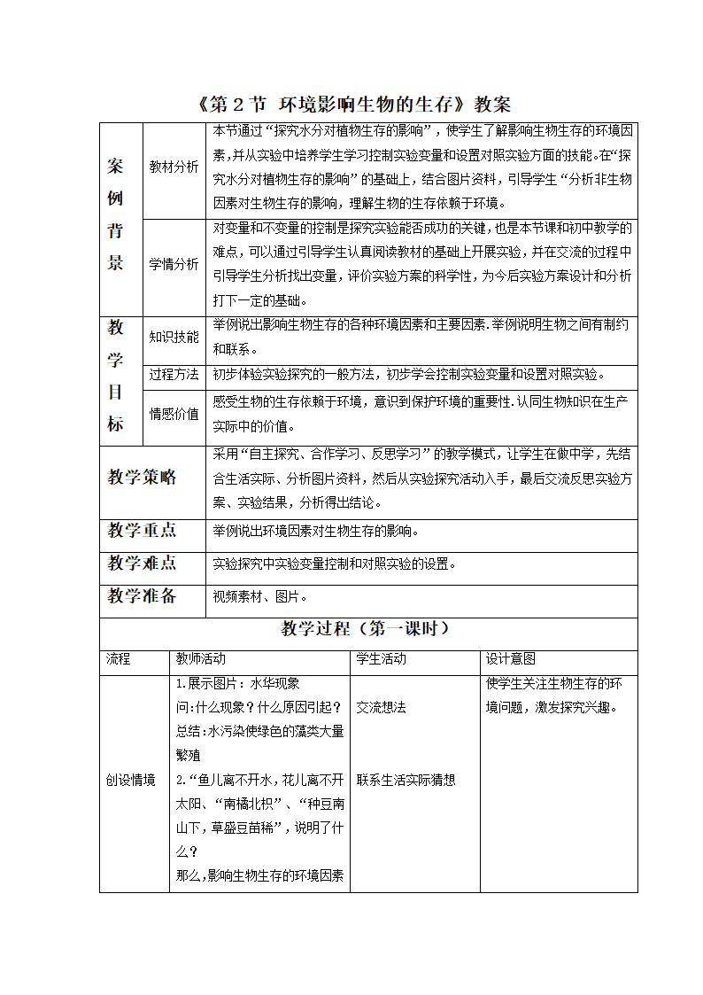 《第2节 环境影响生物的生存》教案6.doc第1页