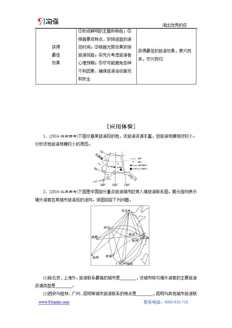 地理-人教版-一轮复习-学案2：6.2旅游资源开发评价与旅游规划.docx-第2讲 旅游地理-第六部分 选修地理-学案.docx第3页