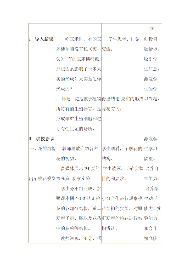 冀少版八下生物 6.1.1被子植物的生殖  教案.doc第3页