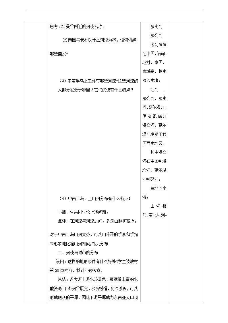 初中地理人教版七年级下册《第七章 第二节 第2课时山河相间与城市分布热带旅游胜地》教材教案.docx第2页