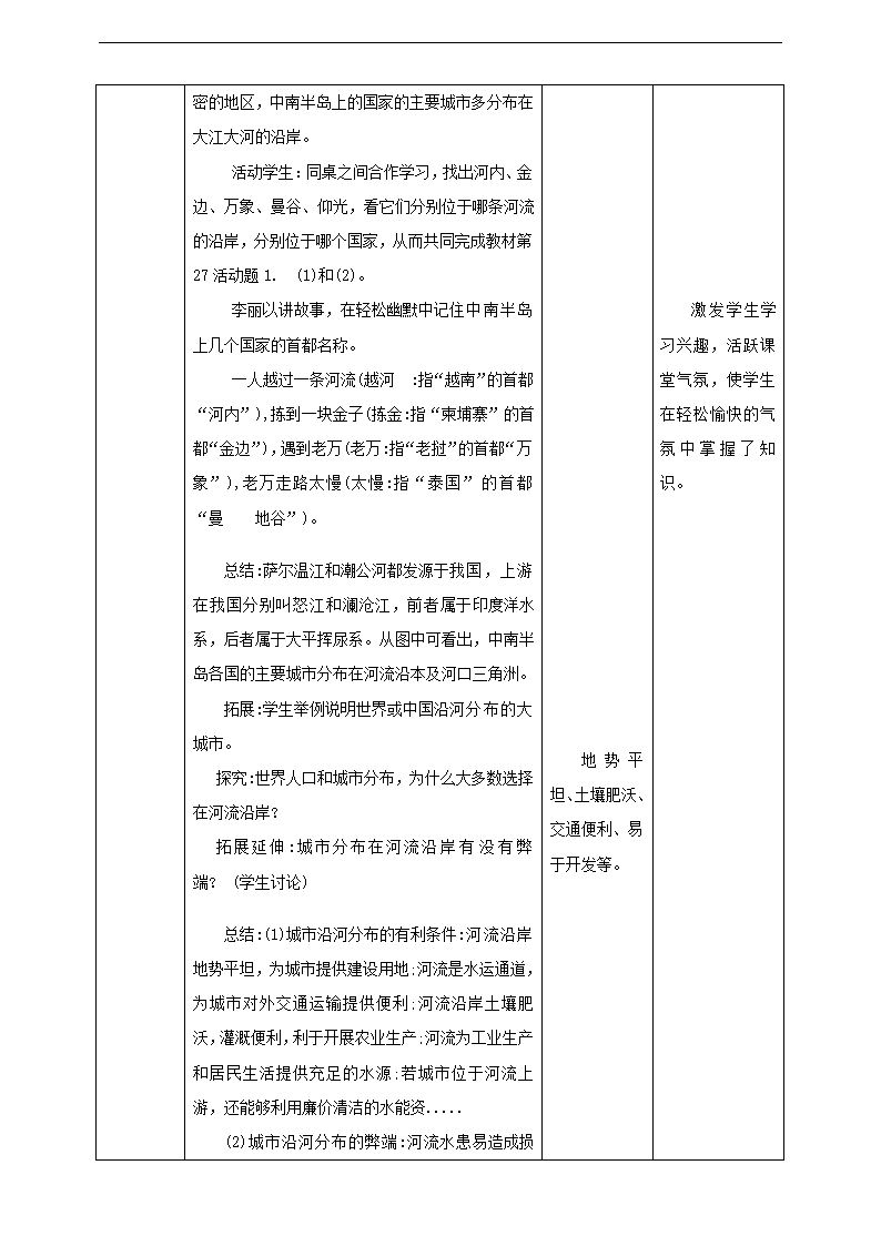 初中地理人教版七年级下册《第七章 第二节 第2课时山河相间与城市分布热带旅游胜地》教材教案.docx第3页