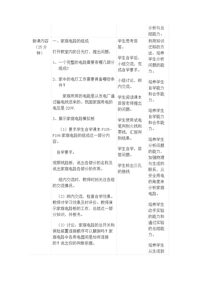 人教版九年级物理第十九章第一节家庭电路 教学设计.doc第3页