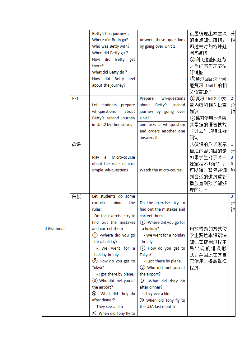 外研版英语七年级下册 Module 10 A holiday journey  Unit 3 Language in use 教案（表格式）.doc第2页