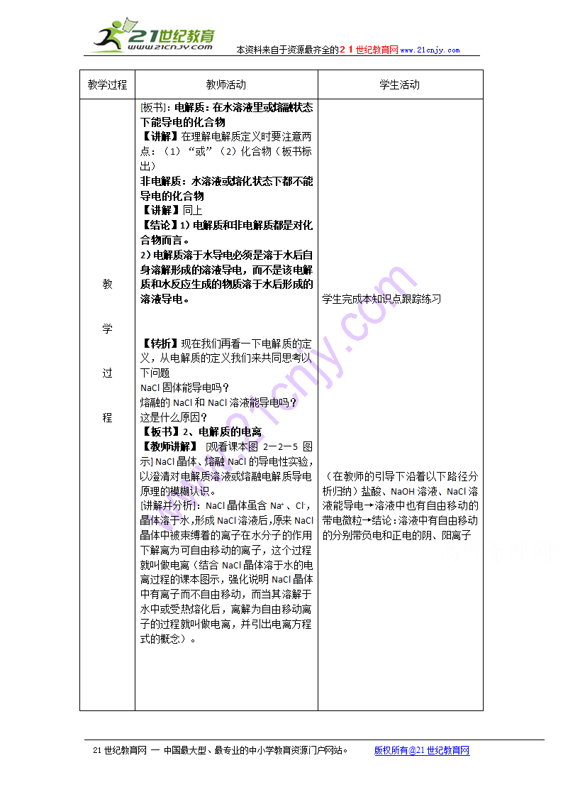 化学：2.2.1《电解质》教案（鲁科版必修1）.doc第2页