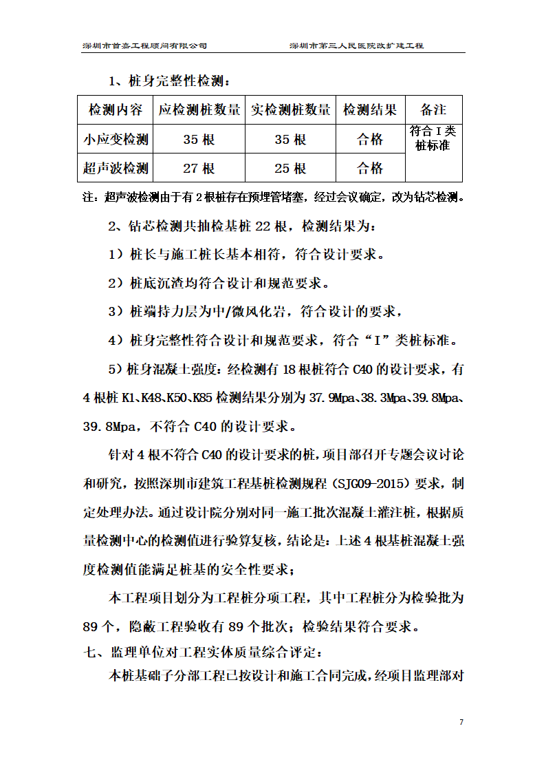 深圳市XX医院改扩建工程桩基础工程监理工作总结.docx第7页