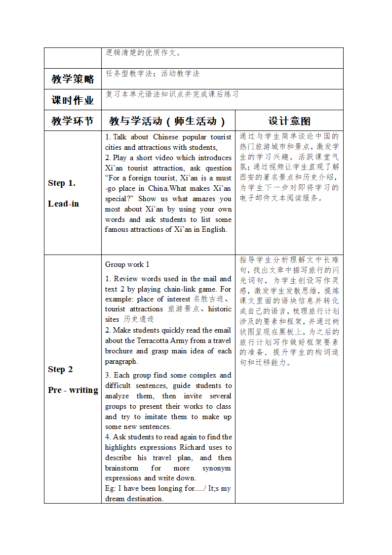 Unit 2 Travelling Around Reading for writing 课时教学设计.doc第2页