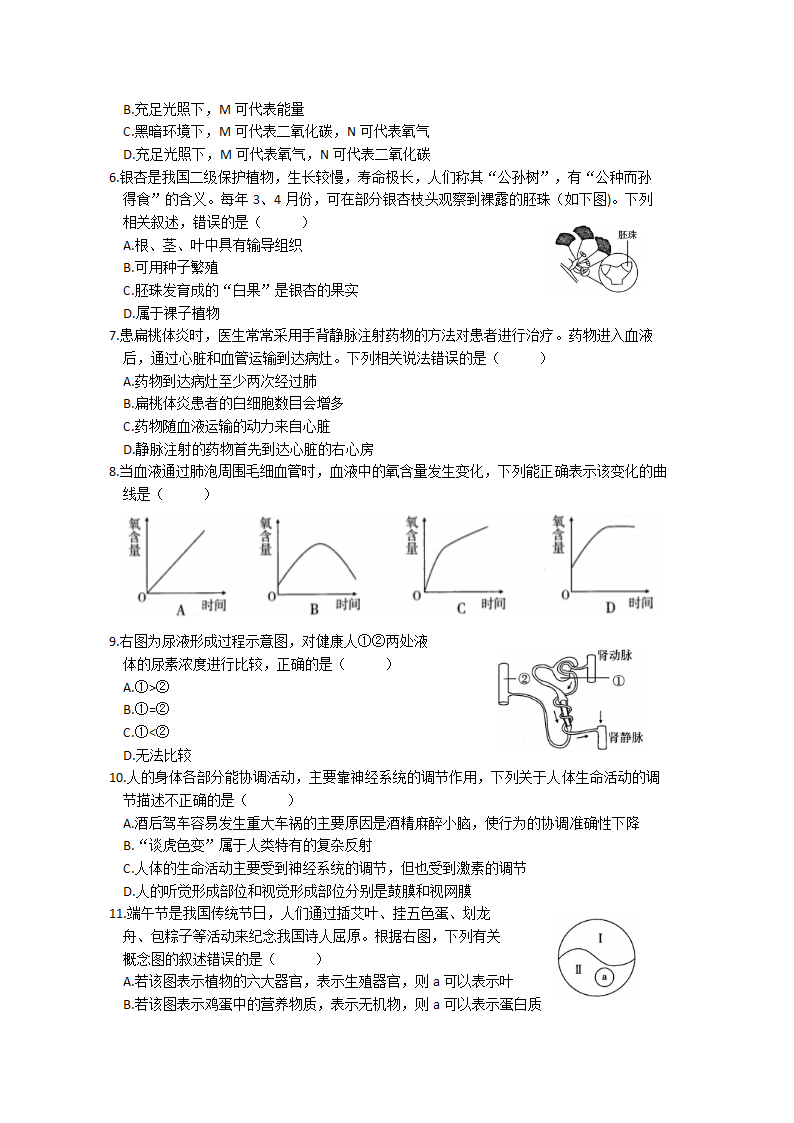 2022年河南省普通高中招生考试模拟试卷 生物（word版 含答案）.doc第2页