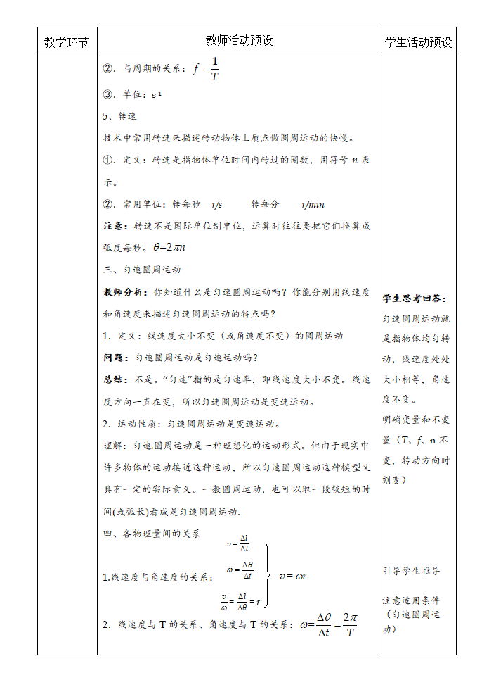 人教版高中物理必修二教案：6.1圆周运动word版含答案.doc第6页