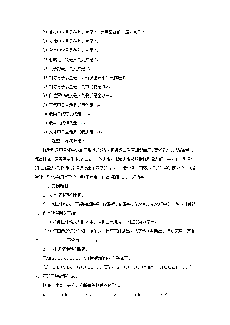 2017届中考化学复习专题突破学案：专题5 物质推断题.doc第3页