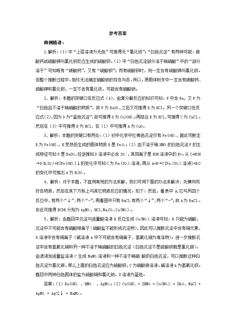 2017届中考化学复习专题突破学案：专题5 物质推断题.doc第6页