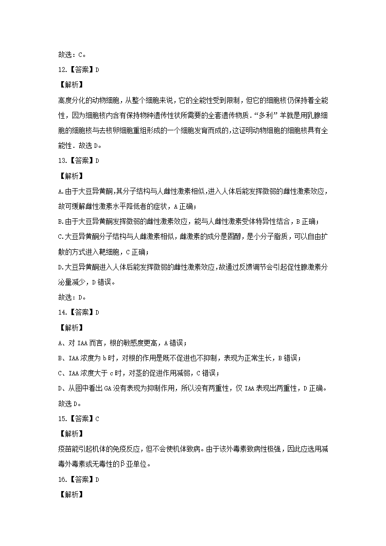 2021年湖北省高考压轴模拟卷 生物  Word版含解析.doc第11页