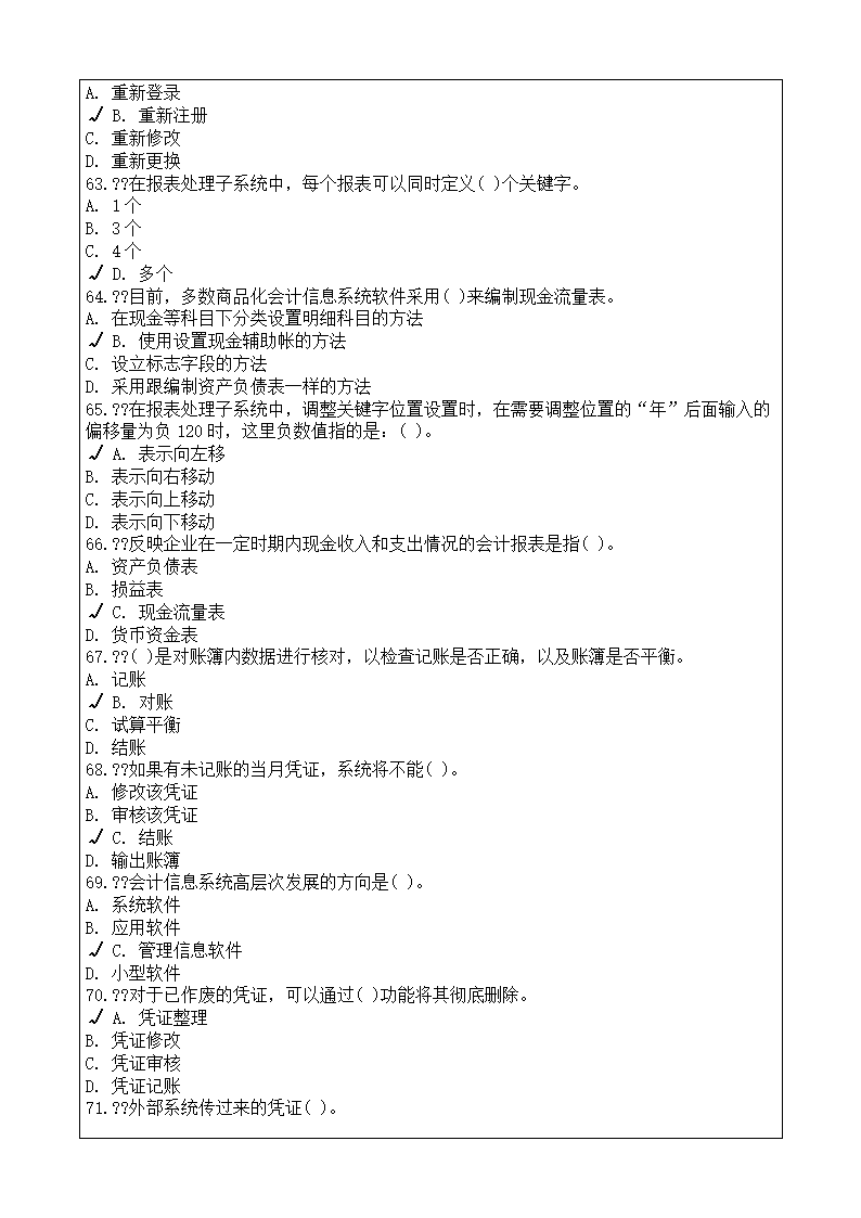 会计师从业资格考试会计电算化理论考试复习题答案附后第8页