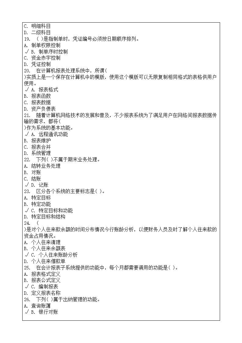 会计师从业资格考试会计电算化理论考试复习题答案附后第48页