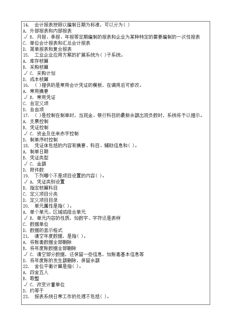 会计师从业资格考试会计电算化理论考试复习题答案附后第52页