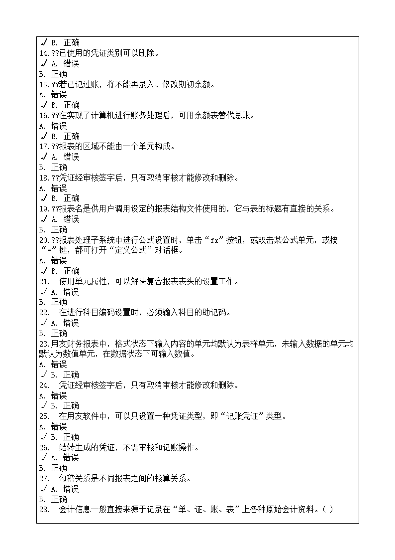 会计师从业资格考试会计电算化理论考试复习题答案附后第68页