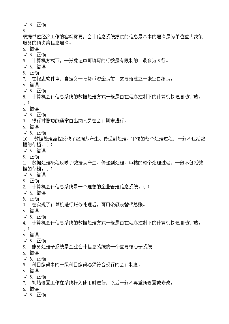 会计师从业资格考试会计电算化理论考试复习题答案附后第73页