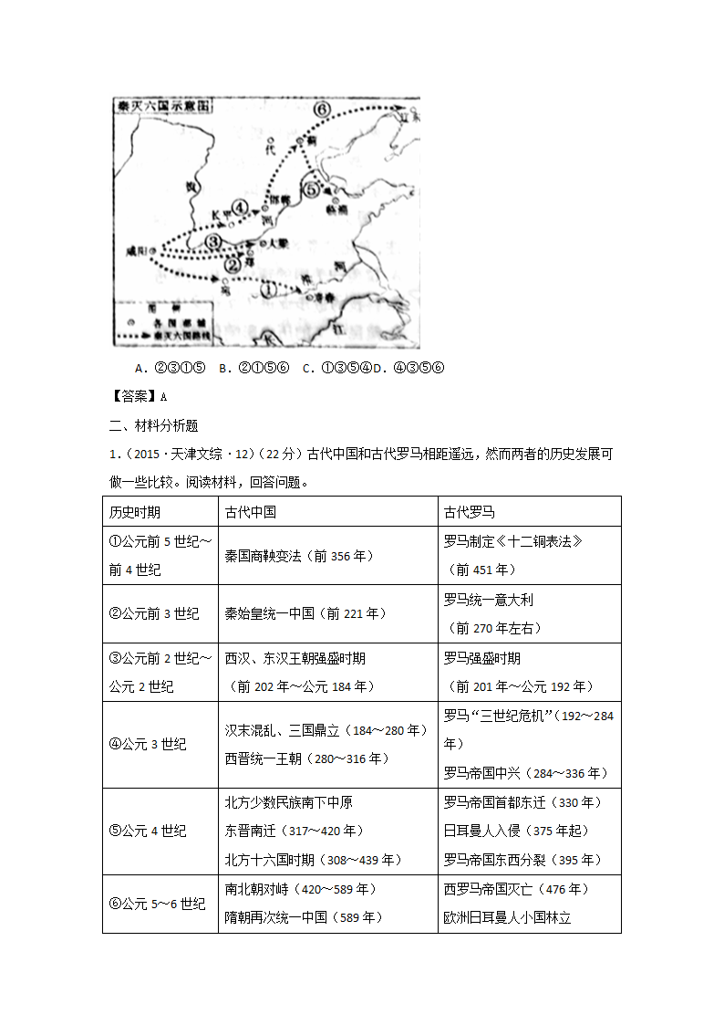 秦朝中央集权的高考真题 2013年--2016年第2页