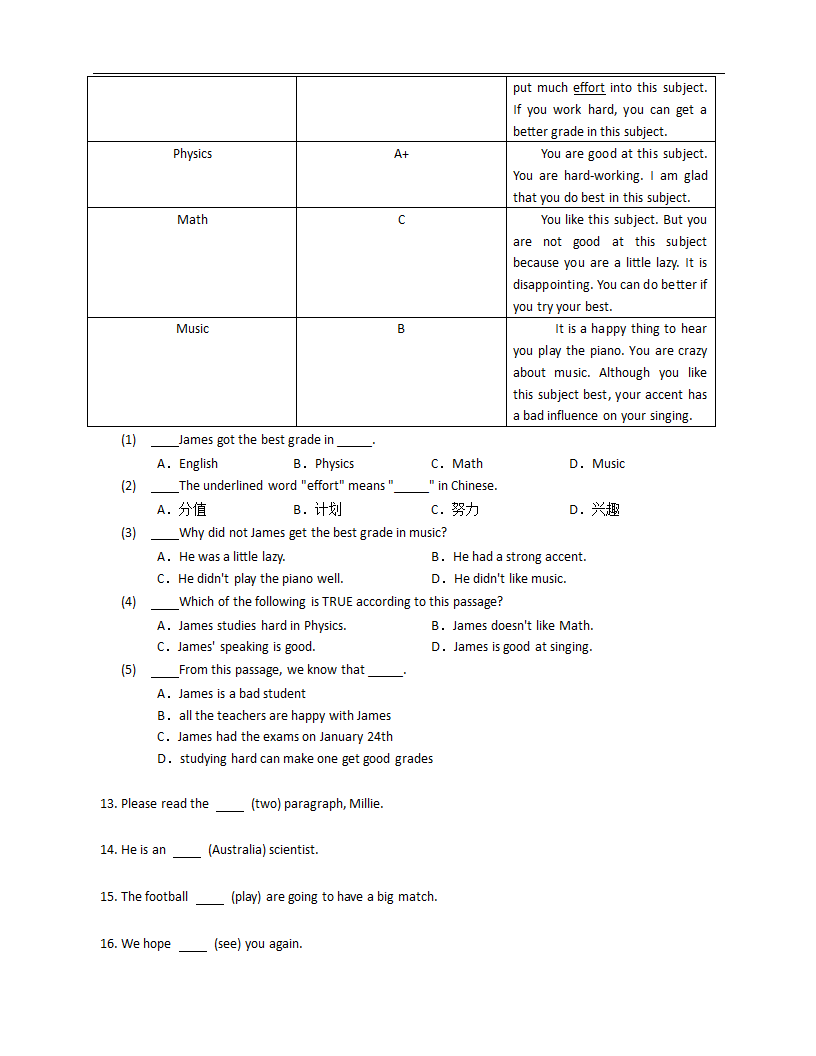 外研版七下英语 Module 3 综合能力提升卷（含答案解析）.doc第3页