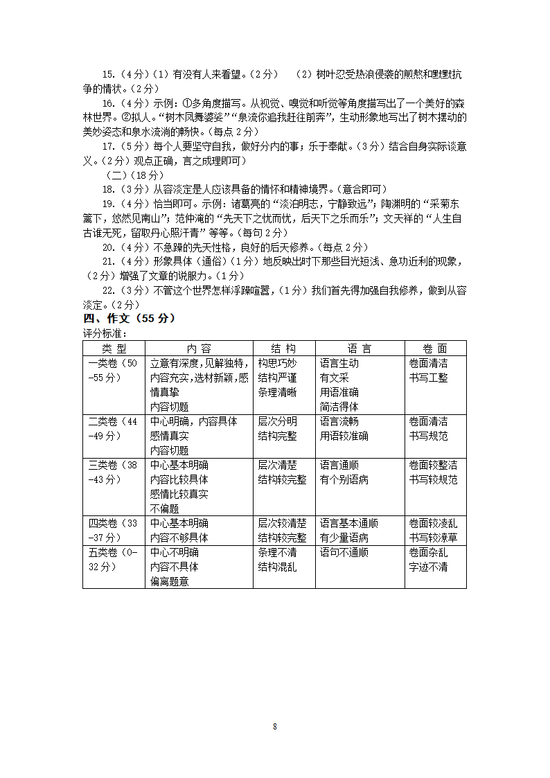 2013年重庆市初中毕业暨高中招生考试语文试卷（B卷）.doc第8页