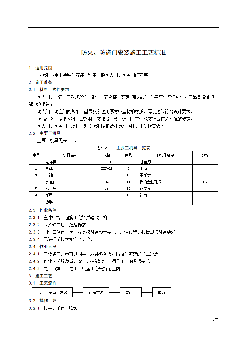 防火、防盗门安装施工工艺标准.doc第1页