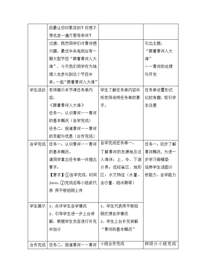 人教版八上地理 2.3.3黄河的治理与开发 教案（表格式）.doc第2页