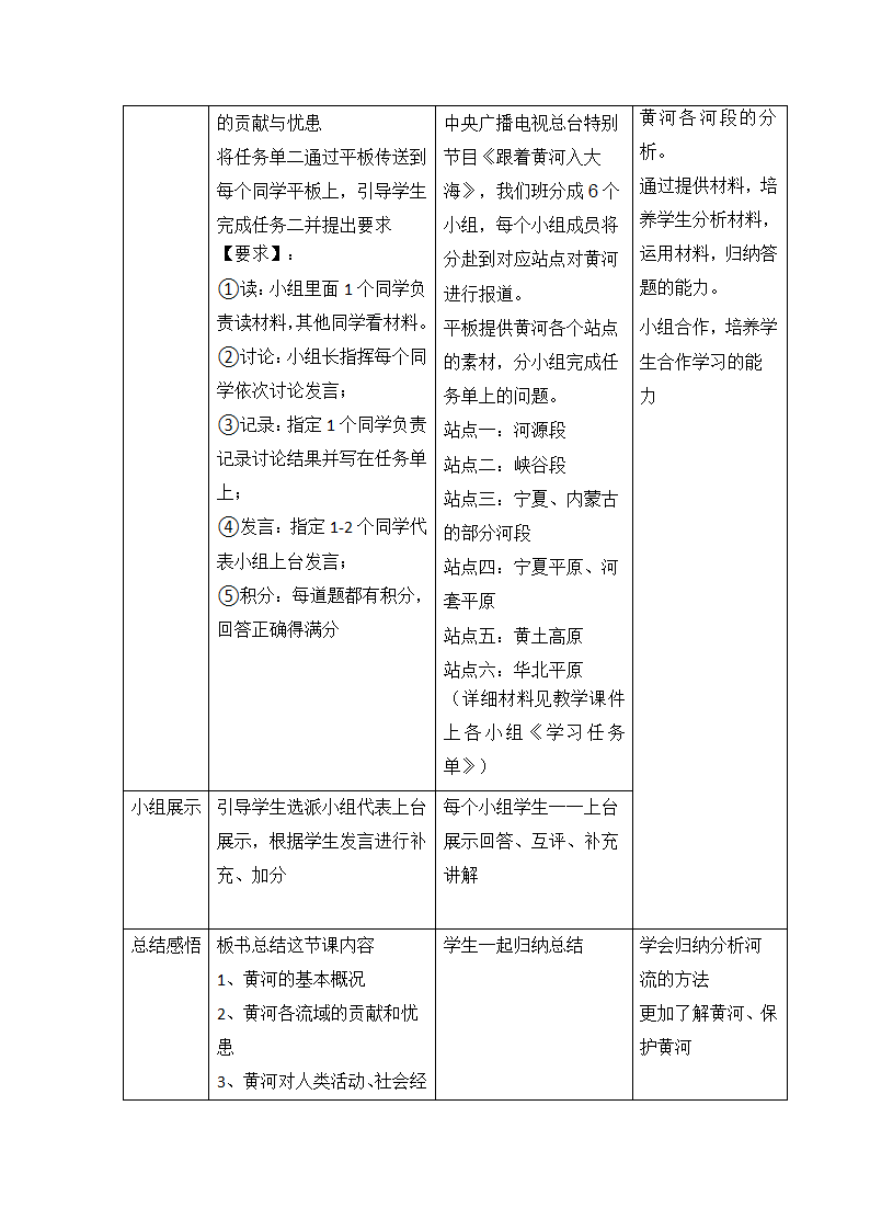 人教版八上地理 2.3.3黄河的治理与开发 教案（表格式）.doc第3页