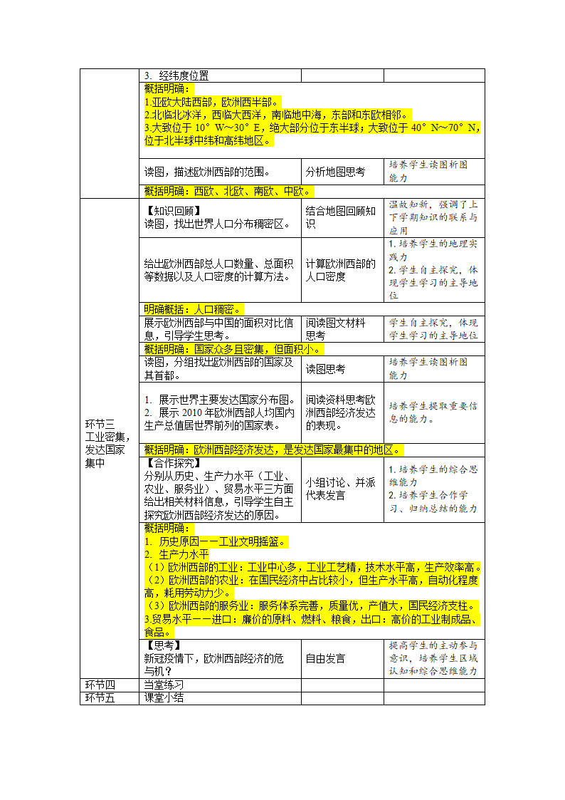 8.2欧洲西部第1课时教学设计-2021-2022学年七年级地理下学期人教版.doc第2页