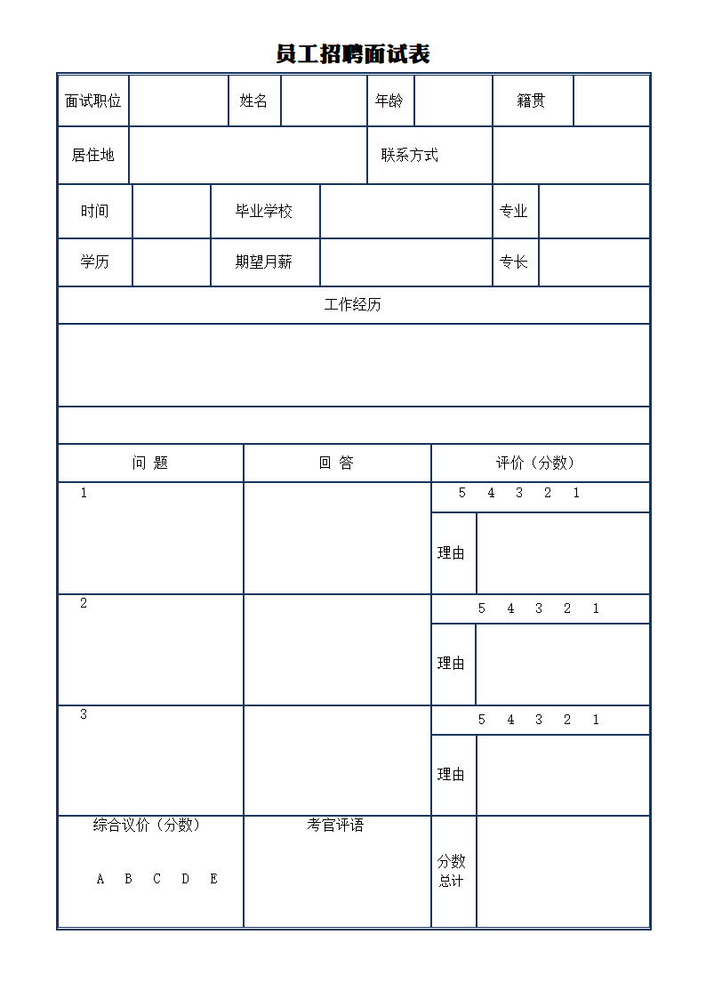 员工招聘面试表招聘流程管理.doc第1页