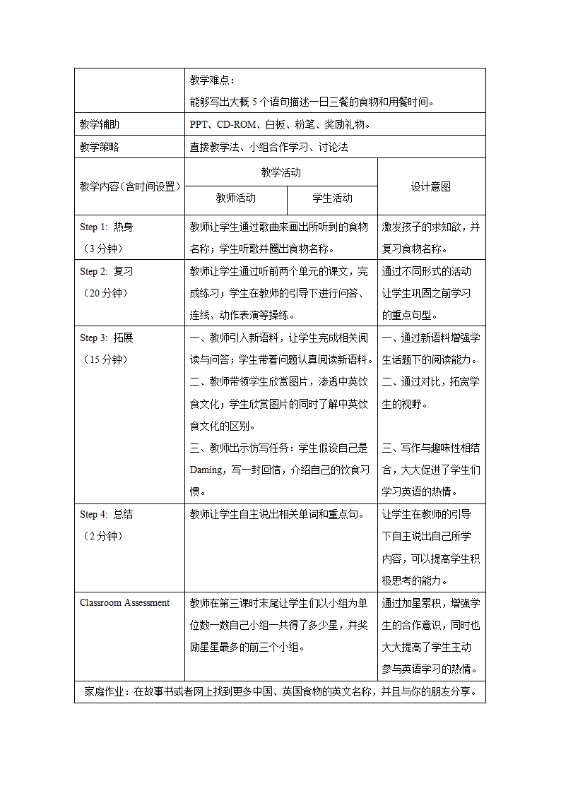 小学英语 外研版（一起） 五年级下册 Module 2 表格式教案.doc第8页