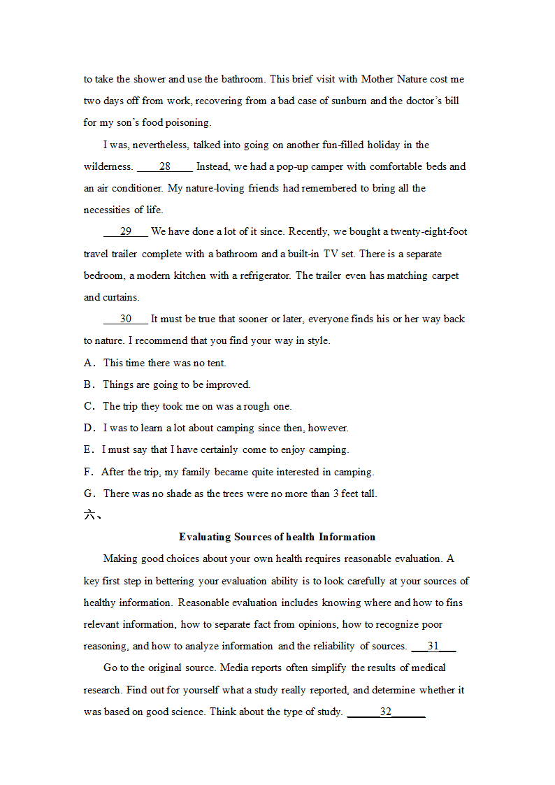 北京高考英语阅读题七选五（附解析）.doc第6页