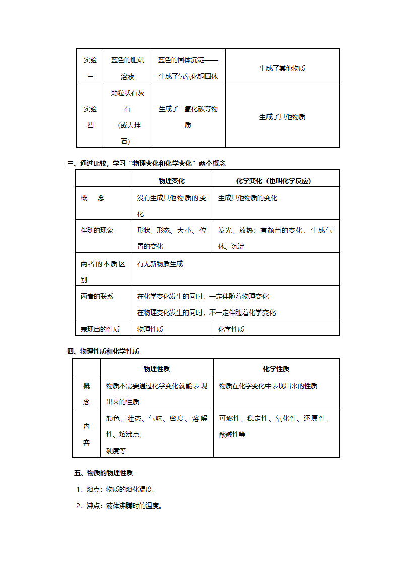 人教版九年级化学《物质的变化和性质》教案.doc第6页