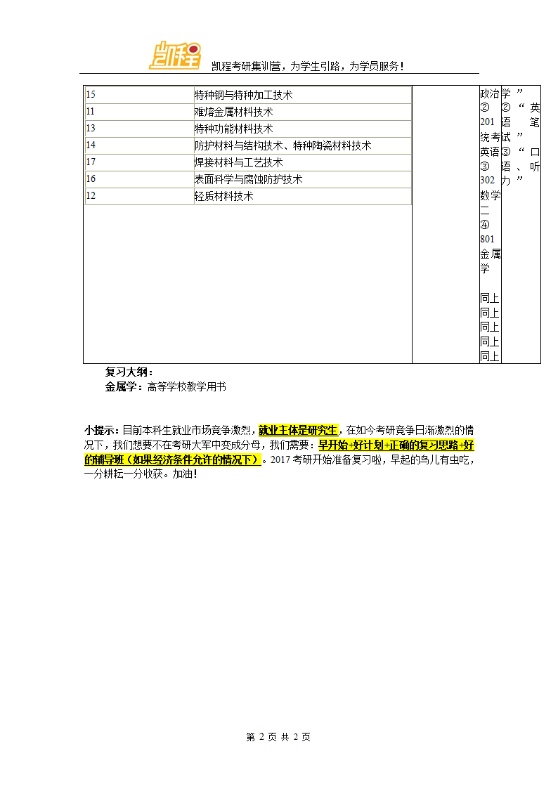 内蒙古金属材料研究所(52所)招生简章第2页