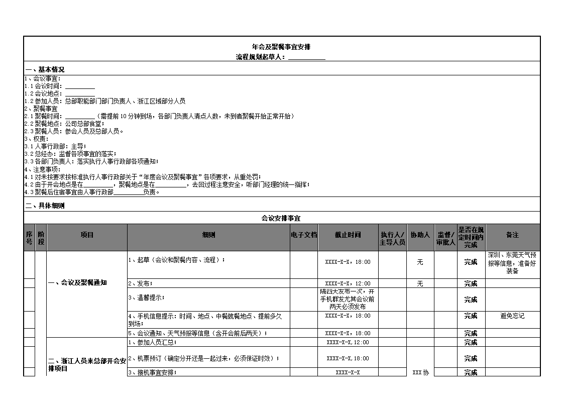 【年会活动流程】年会工作整体流程表（万能年会策划）.docx第1页