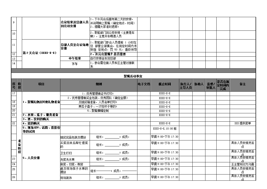 【年会活动流程】年会工作整体流程表（万能年会策划）.docx第3页